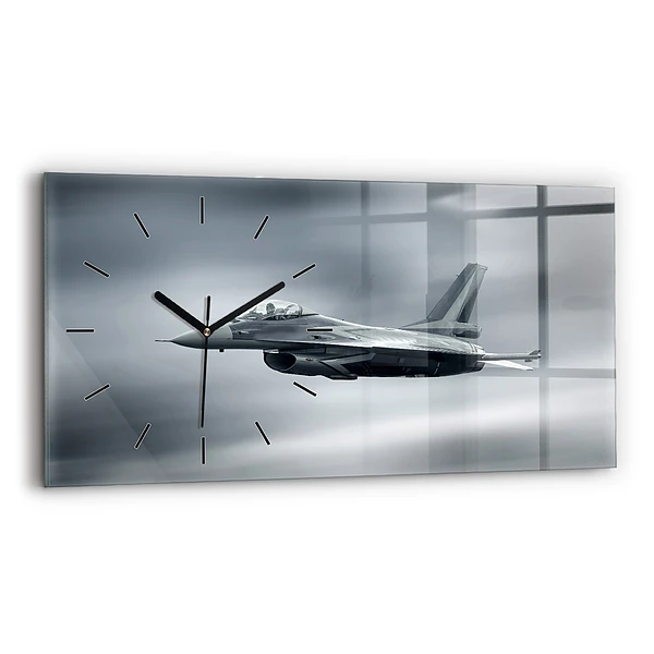 Horizontale Uhr mit motiv Militärflugzeug im Flug