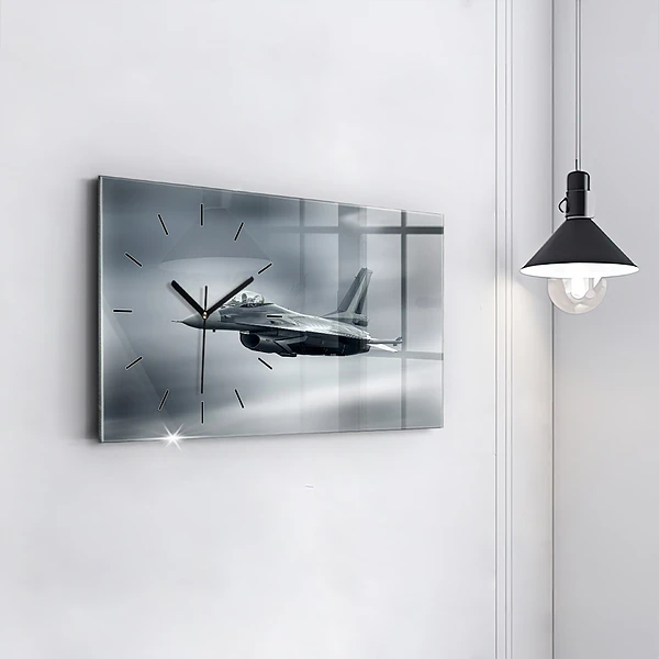 Horizontale Uhr mit motiv Militärflugzeug im Flug