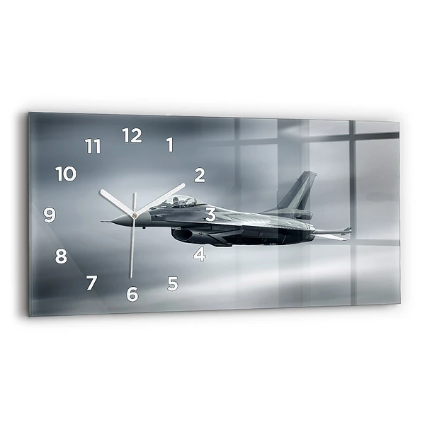 Horizontale Uhr mit motiv Militärflugzeug im Flug