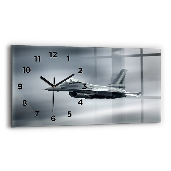 Horizontale Uhr mit motiv Militärflugzeug im Flug