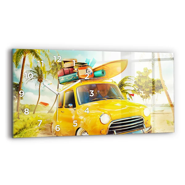 Horizontale Uhr mit motiv Auto mit Surfbrett