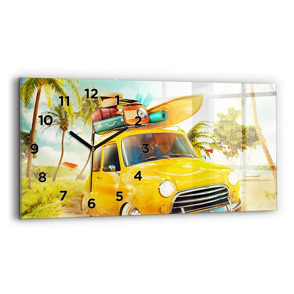 Horizontale Uhr mit motiv Auto mit Surfbrett