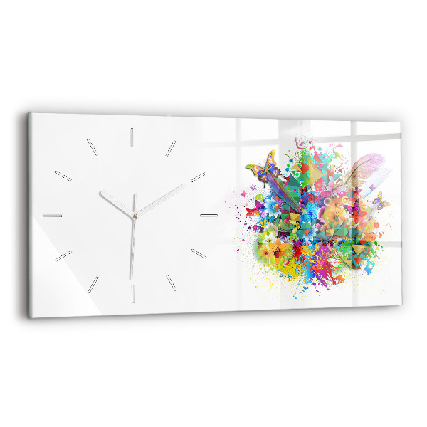 Horizontale Uhr Florale Harmonie mit Schmetterlingen