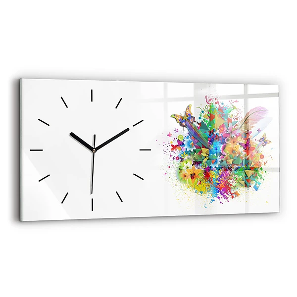 Horizontale Uhr Florale Harmonie mit Schmetterlingen