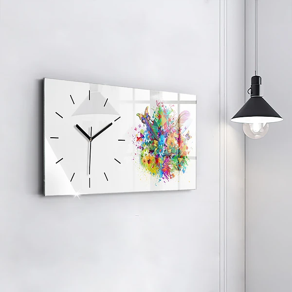 Horizontale Uhr Florale Harmonie mit Schmetterlingen