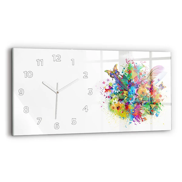 Horizontale Uhr Florale Harmonie mit Schmetterlingen