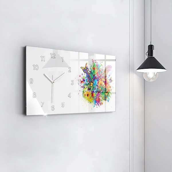 Horizontale Uhr Florale Harmonie mit Schmetterlingen