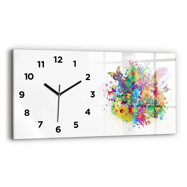 Horizontale Uhr Florale Harmonie mit Schmetterlingen
