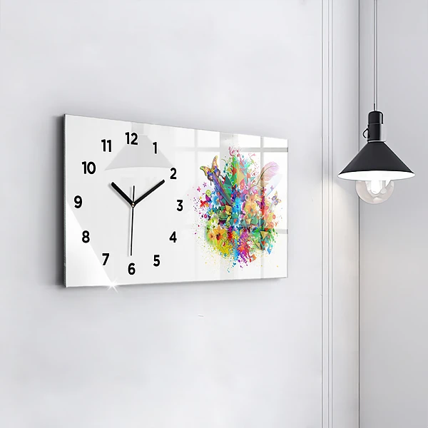 Horizontale Uhr Florale Harmonie mit Schmetterlingen