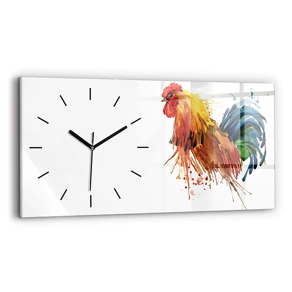 Horizontale Uhr mit motiv Bunter Hahn