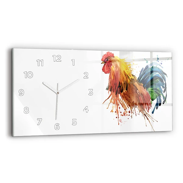 Horizontale Uhr mit motiv Bunter Hahn
