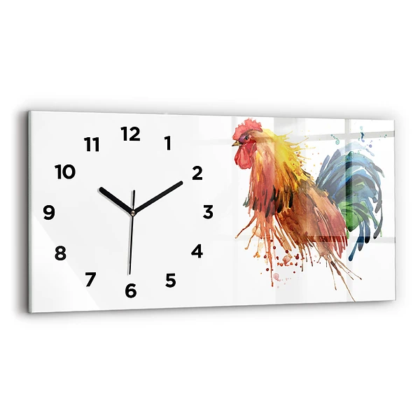 Horizontale Uhr mit motiv Bunter Hahn
