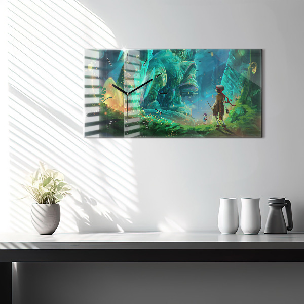 Horizontale Uhr mit motiv Kinder in einem Märchenwald