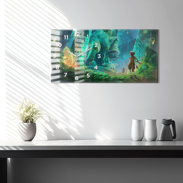 Horizontale Uhr mit motiv Kinder in einem Märchenwald