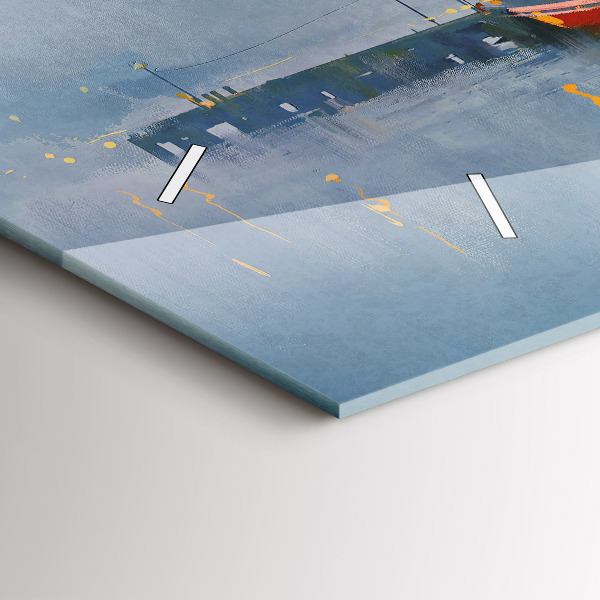 Horizontale Uhr Fischerboot im Hafen