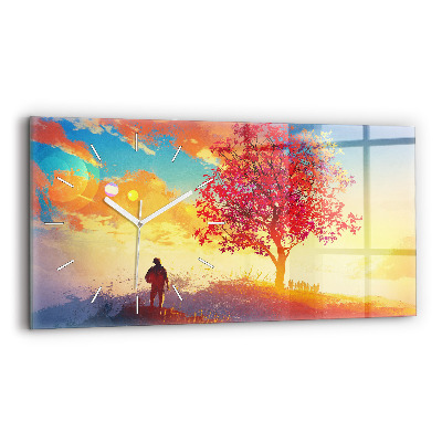 Horizontale Uhr mit motiv Herbstlandschaft