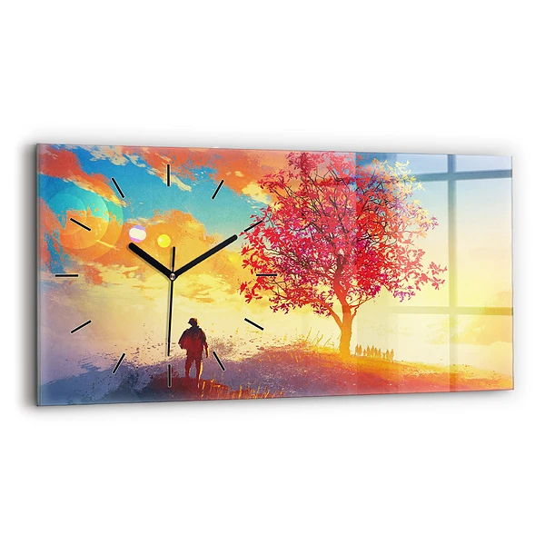 Horizontale Uhr mit motiv Herbstlandschaft