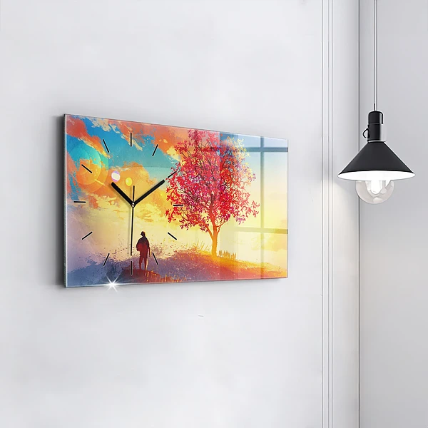 Horizontale Uhr mit motiv Herbstlandschaft