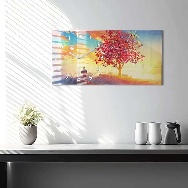 Horizontale Uhr mit motiv Herbstlandschaft