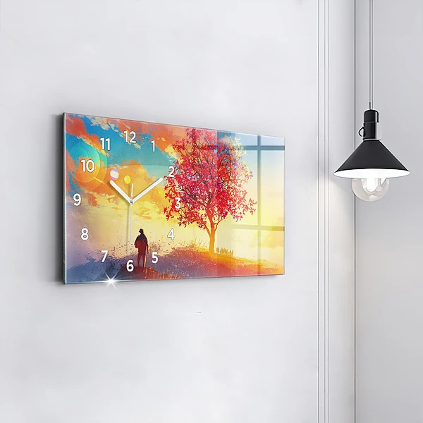 Horizontale Uhr mit motiv Herbstlandschaft