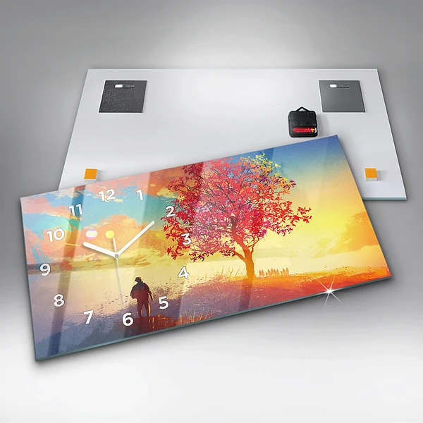 Horizontale Uhr mit motiv Herbstlandschaft