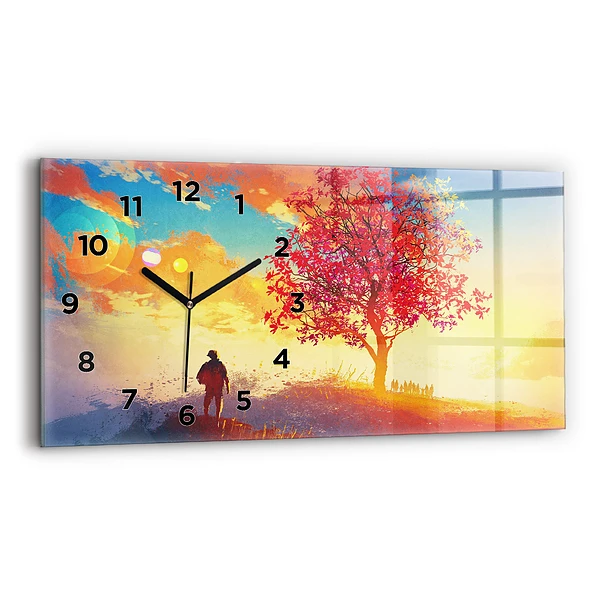 Horizontale Uhr mit motiv Herbstlandschaft