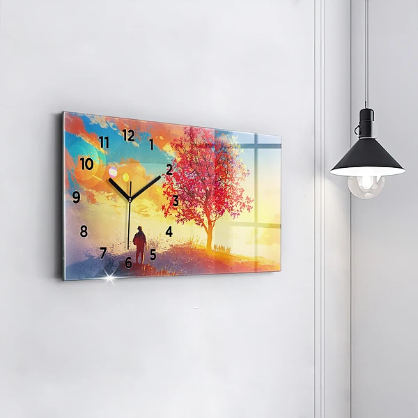 Horizontale Uhr mit motiv Herbstlandschaft