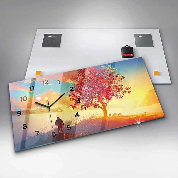 Horizontale Uhr mit motiv Herbstlandschaft