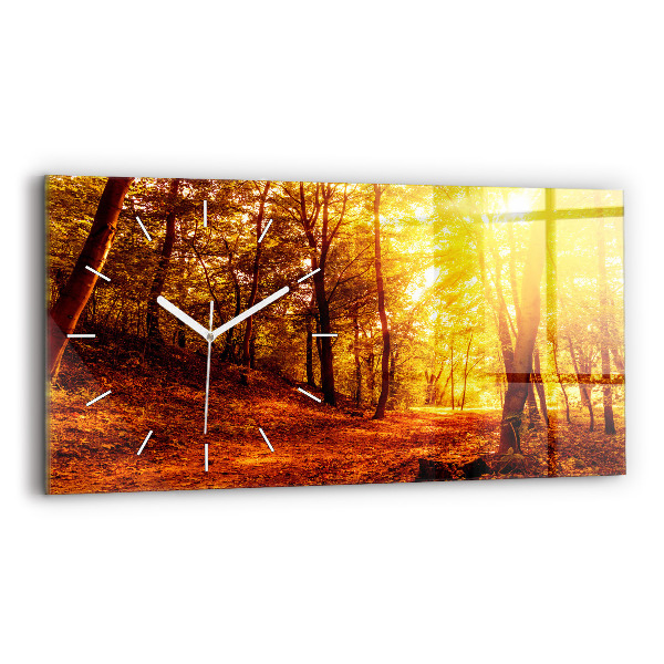 Horizontale Uhr mit motiv Waldlandschaft in der Sonne
