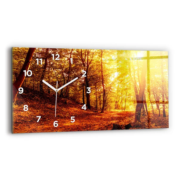 Horizontale Uhr mit motiv Waldlandschaft in der Sonne