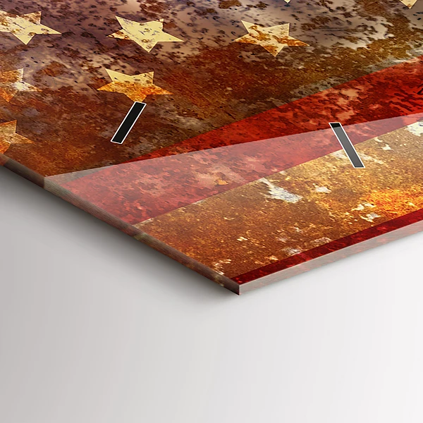Horizontale Uhr mit motiv US-Flagge im Vintage-Stil