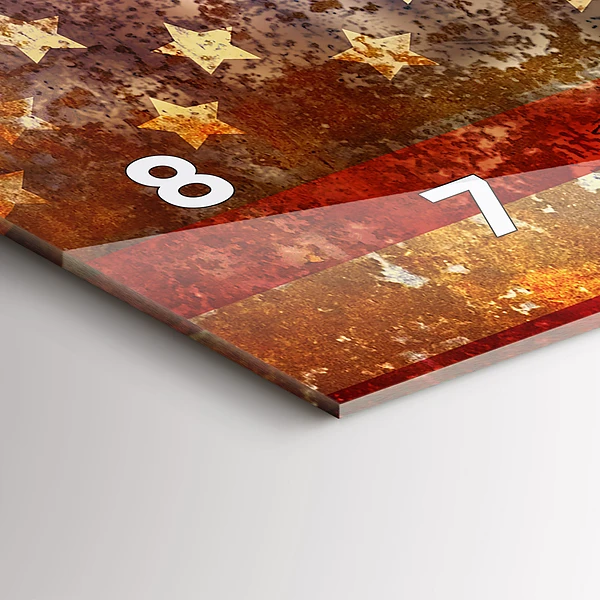 Horizontale Uhr mit motiv US-Flagge im Vintage-Stil