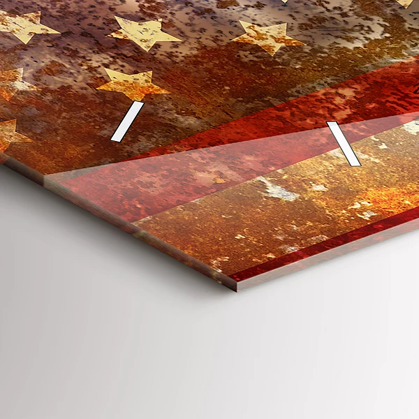 Horizontale Uhr mit motiv US-Flagge im Vintage-Stil