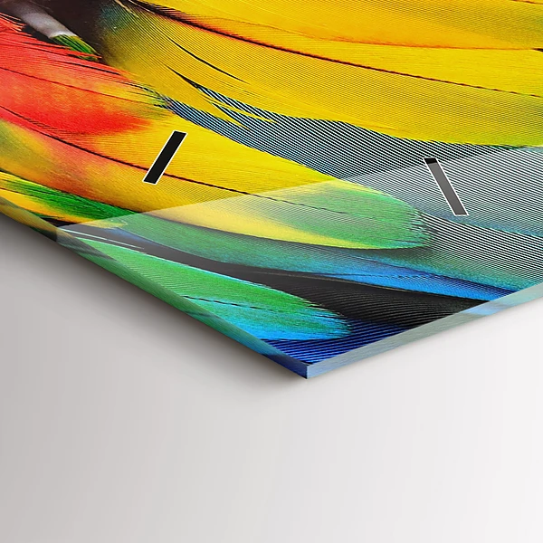 Horizontale Uhr Ara-Vogel Bunte Flügel