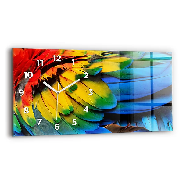 Horizontale Uhr Ara-Vogel Bunte Flügel