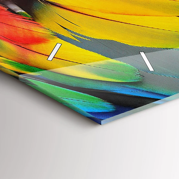 Horizontale Uhr Ara-Vogel Bunte Flügel