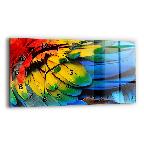 Horizontale Uhr Ara-Vogel Bunte Flügel