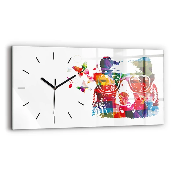 Horizontale Uhr mit motiv Bärenkopf