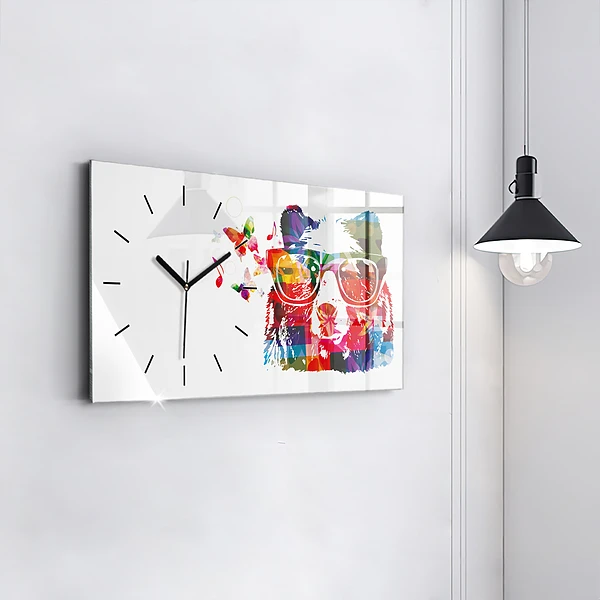 Horizontale Uhr mit motiv Bärenkopf