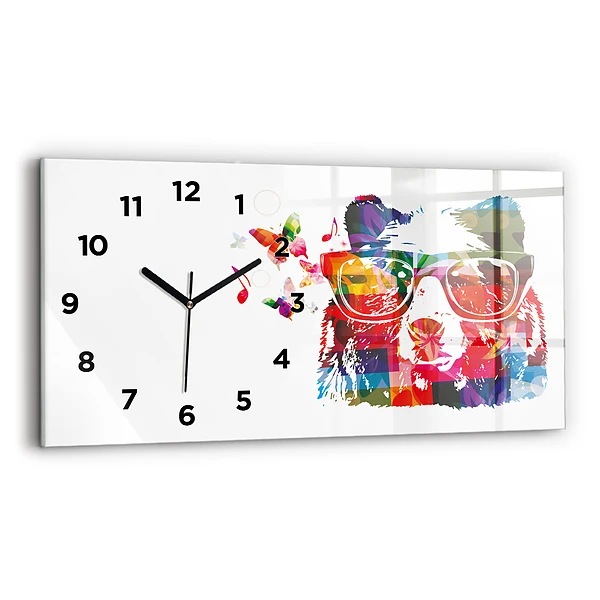 Horizontale Uhr mit motiv Bärenkopf
