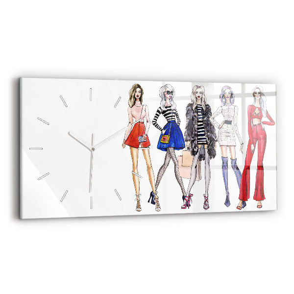 Horizontale Uhr mit motiv Modische Mädchen