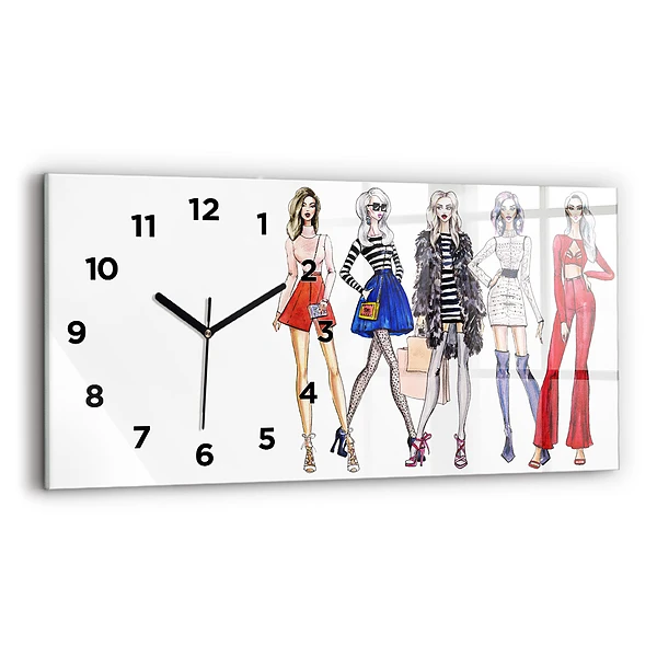 Horizontale Uhr mit motiv Modische Mädchen