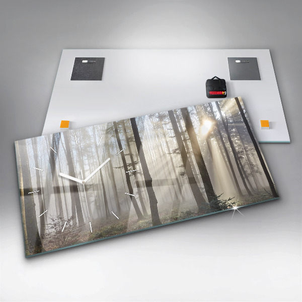 Horizontale Uhr Wald im Nebel