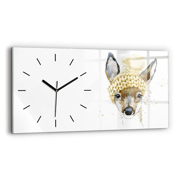 Horizontale Uhr mit motiv Hirsche