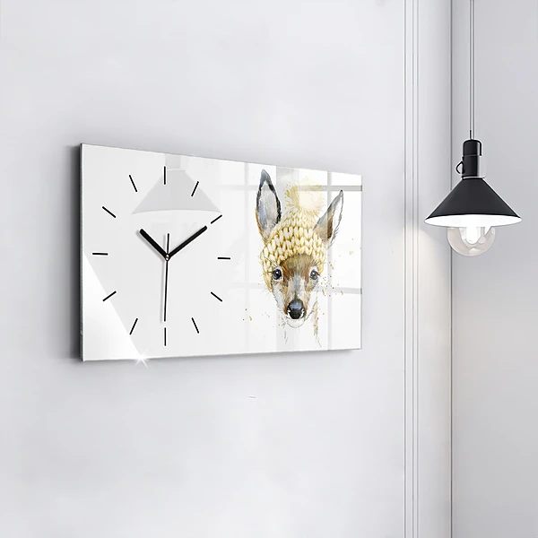 Horizontale Uhr mit motiv Hirsche