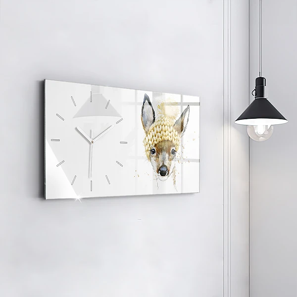 Horizontale Uhr mit motiv Hirsche