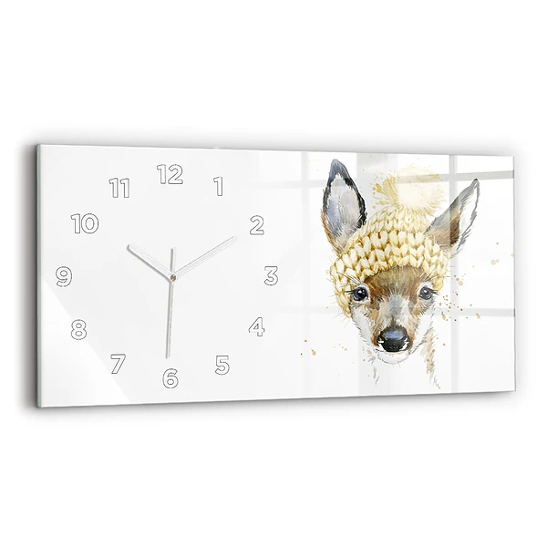Horizontale Uhr mit motiv Hirsche