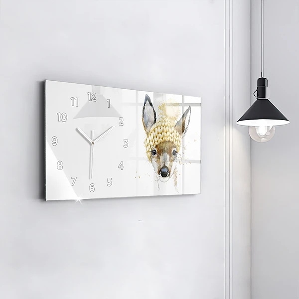 Horizontale Uhr mit motiv Hirsche