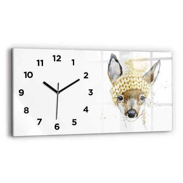 Horizontale Uhr mit motiv Hirsche