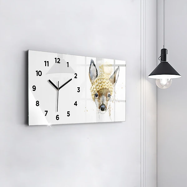 Horizontale Uhr mit motiv Hirsche